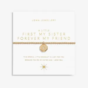 Gold First My Sister Forever My Friend Gold 17.5cm Bracelet 6178
