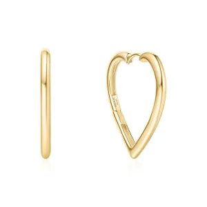 Gold Large Heart Hoop Earrings E064-07G