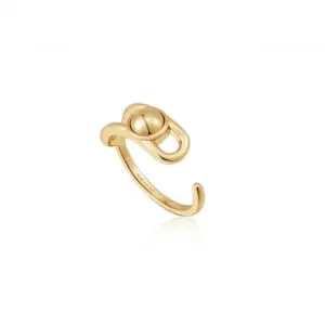 Gold Orb Claw Adjustable Ring R045-02G