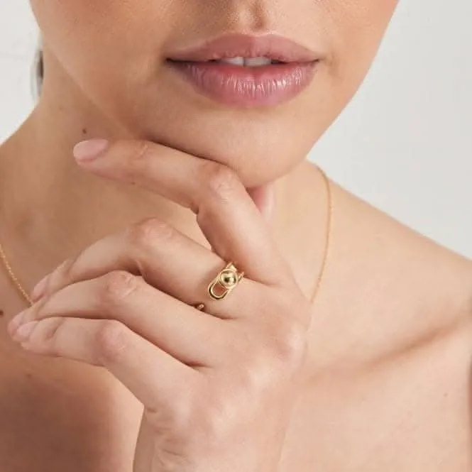 Gold Orb Claw Adjustable Ring R045-02G