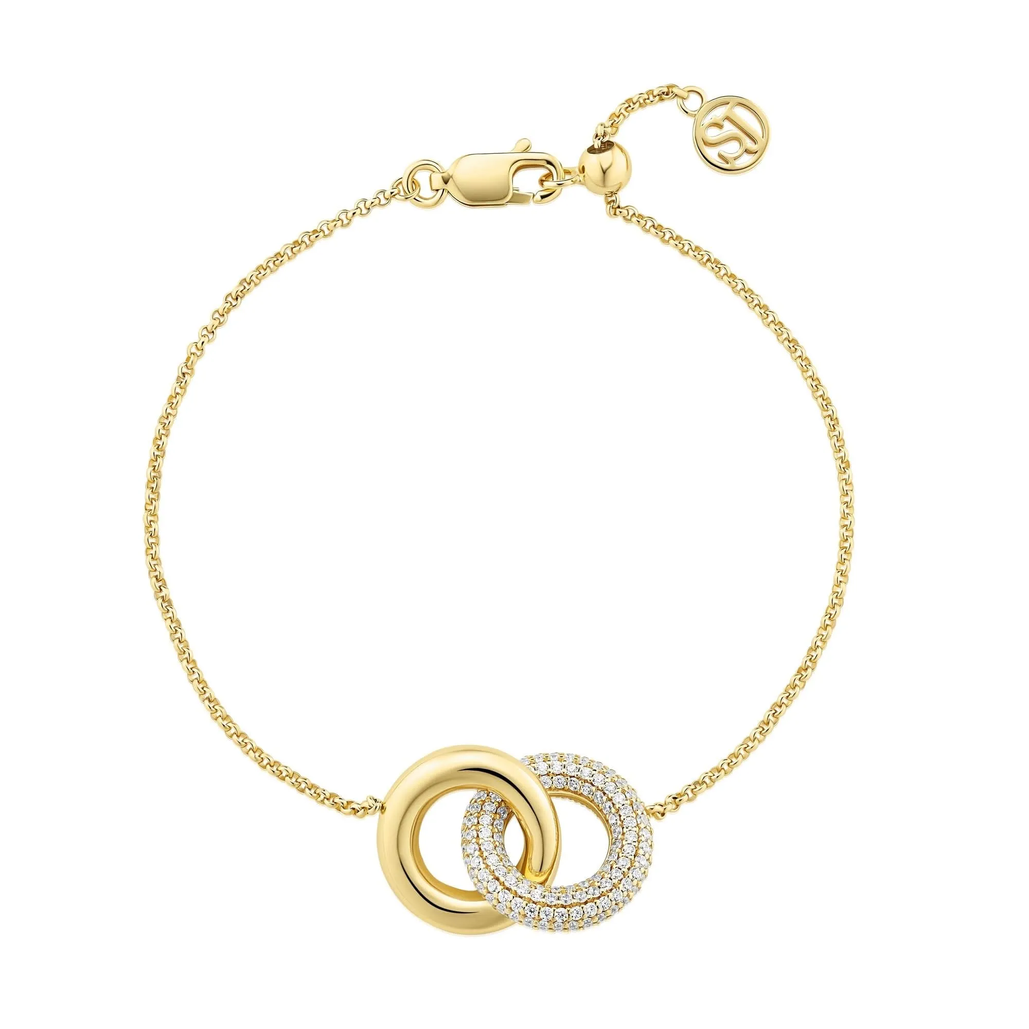 Gold Plated Carrara Bracelet SJ-B2477-CZ-YG