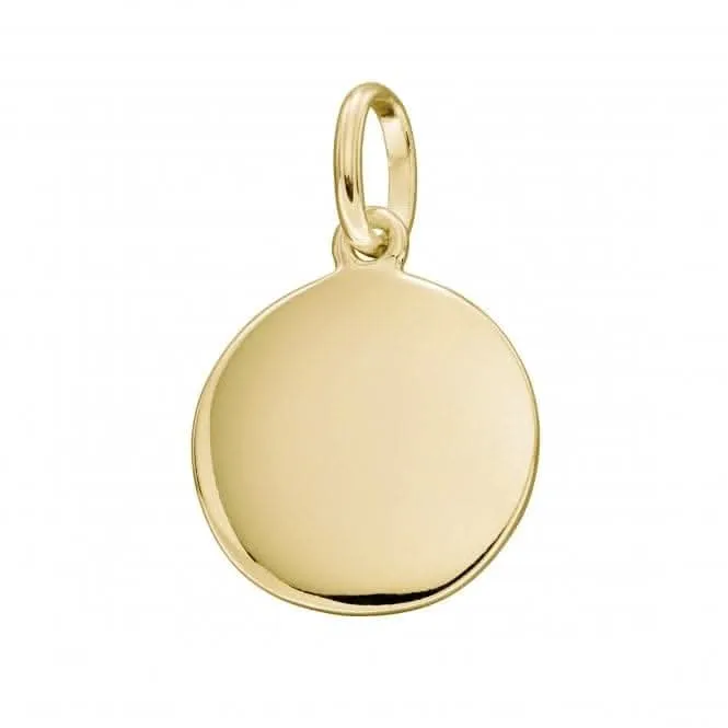 Gold Plated Engravable Disc Pendant P1590