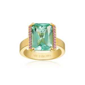 Gold Plated Roccanova Altro Grande Ring SJ-R42267-TQPK-YG