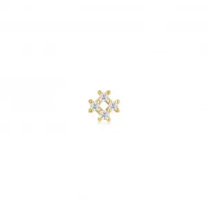 Gold Sparkle Cross Barbell Single Earring E047-13G