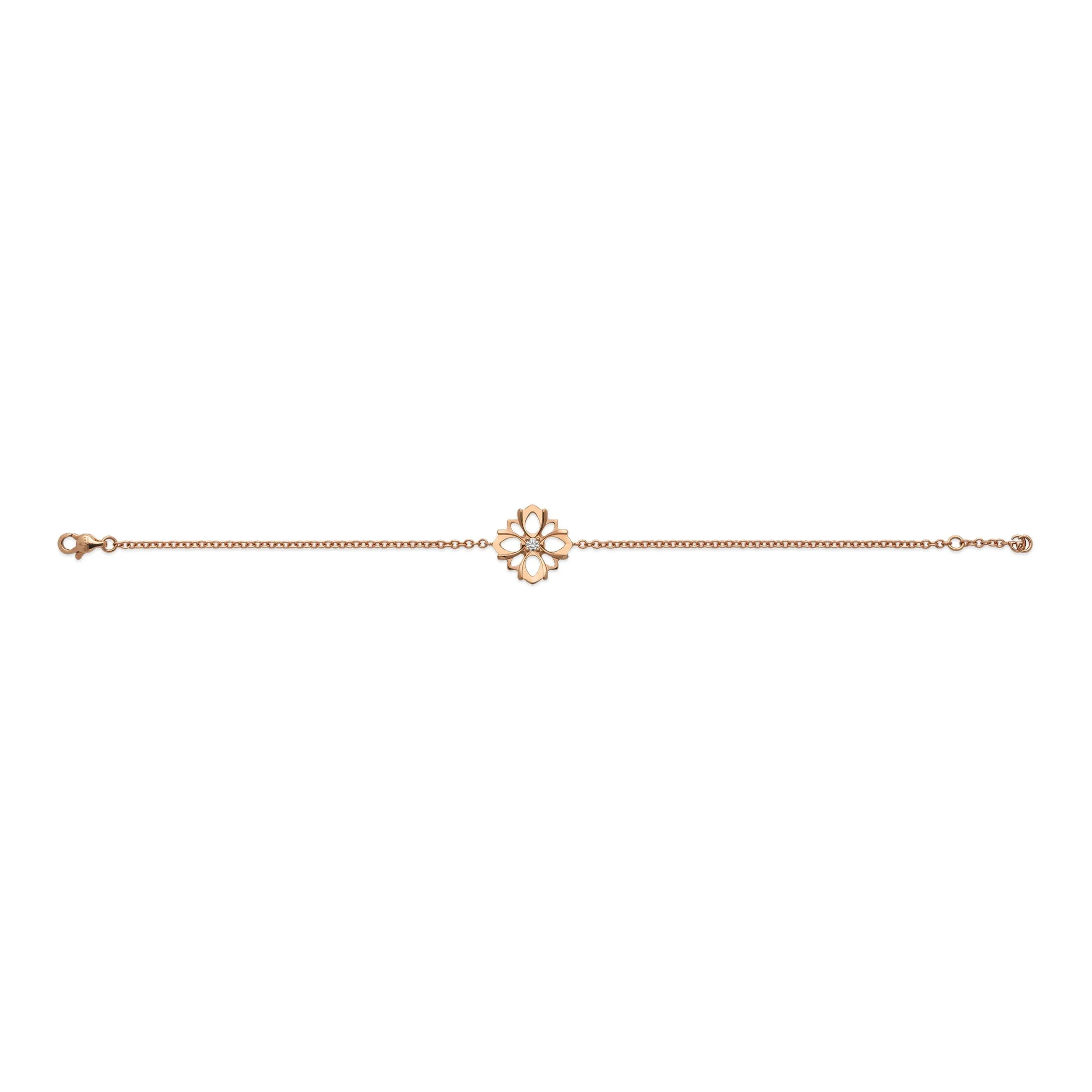 Gucci Flora 18ct Rose Gold Diamond Chain Bracelet