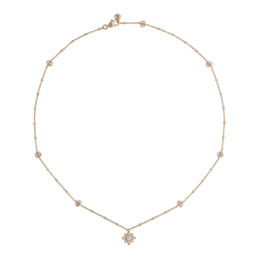 Gucci Flora 18ct Rose Gold Diamond Necklace D