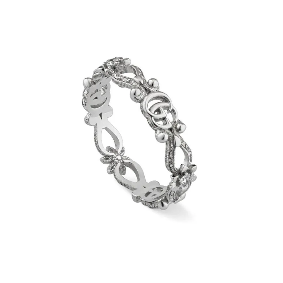 Gucci Flora 18ct White Gold Diamond Ring D