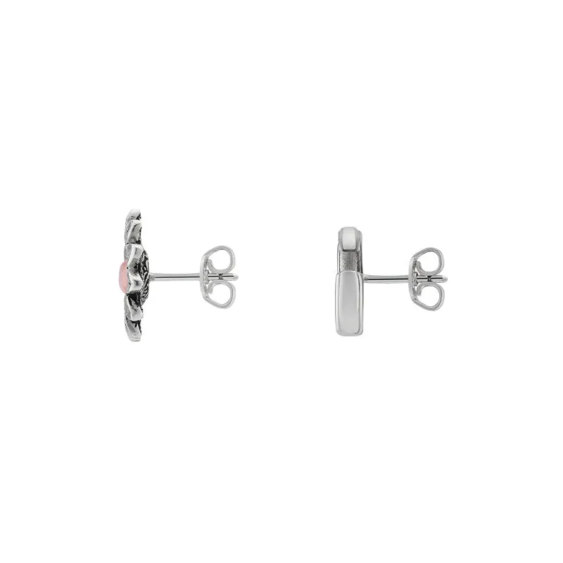 Gucci GG Marmont Sterling Silver Pink Mother of Pearl 15mm Earrings D