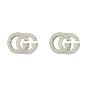 Gucci GG Running 18ct White Gold Stud Earrings D