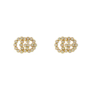 Gucci GG Running 18ct Yellow Gold Diamond Stud Earrings D