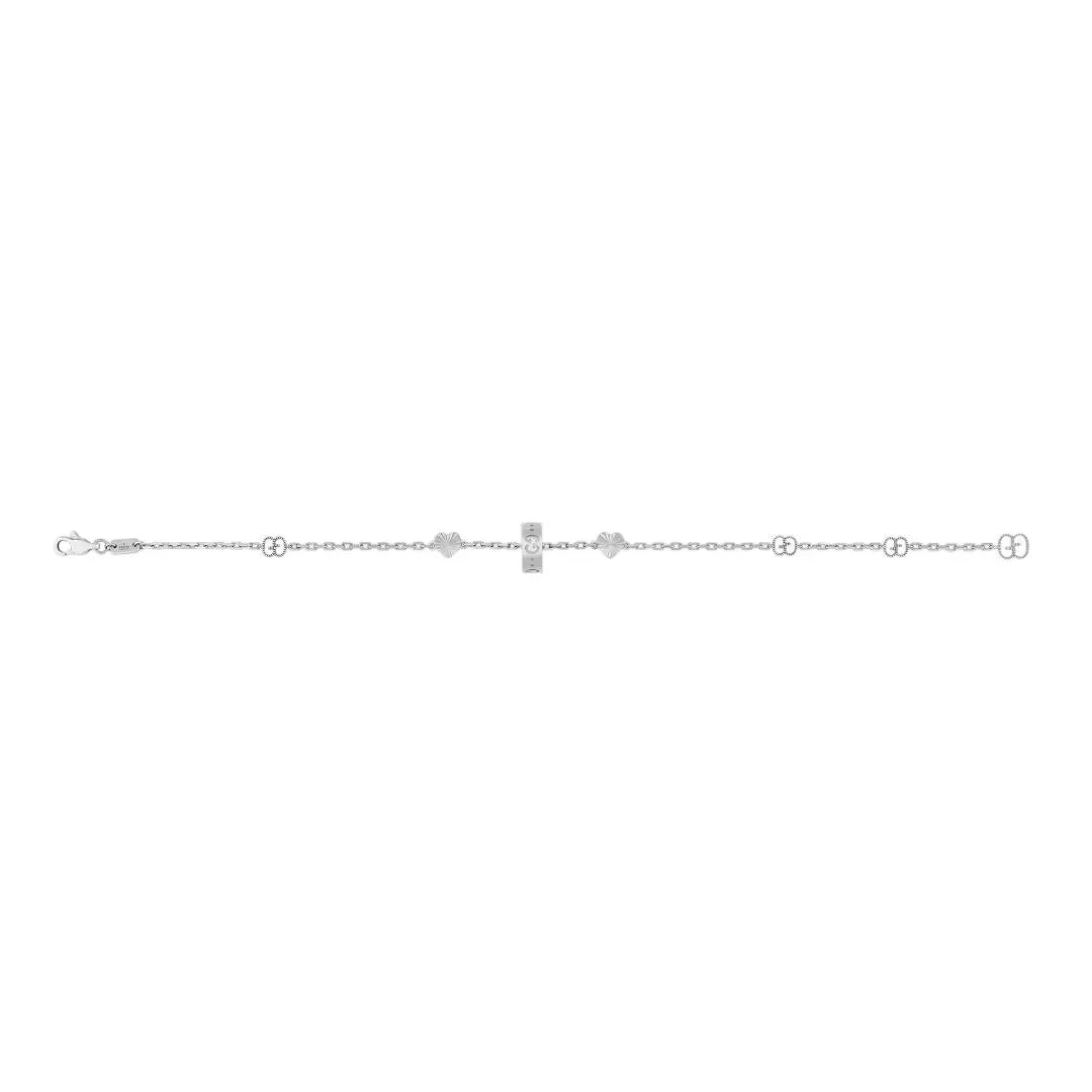 Gucci Icon 18ct White Gold Open Heart Chain Bracelet