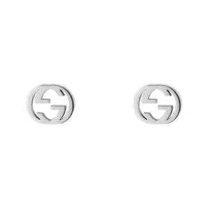 Gucci Interlocking 18ct White Gold 5mm Stud Earrings