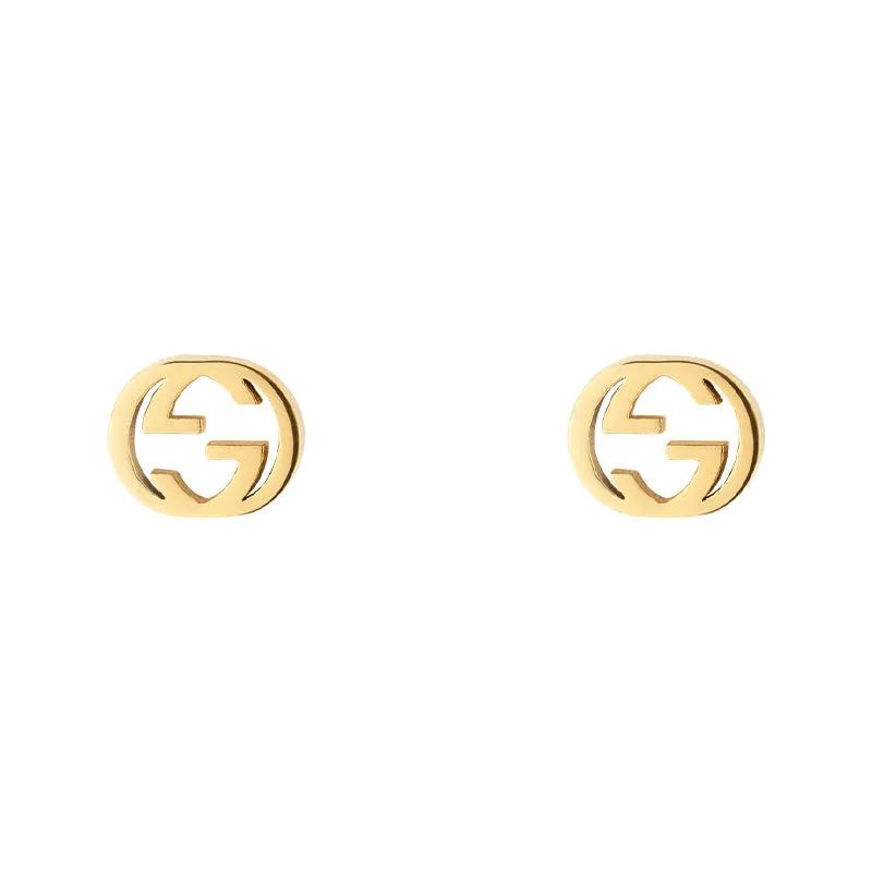 Gucci Interlocking 18ct Yellow Gold 5mm Stud Earrings