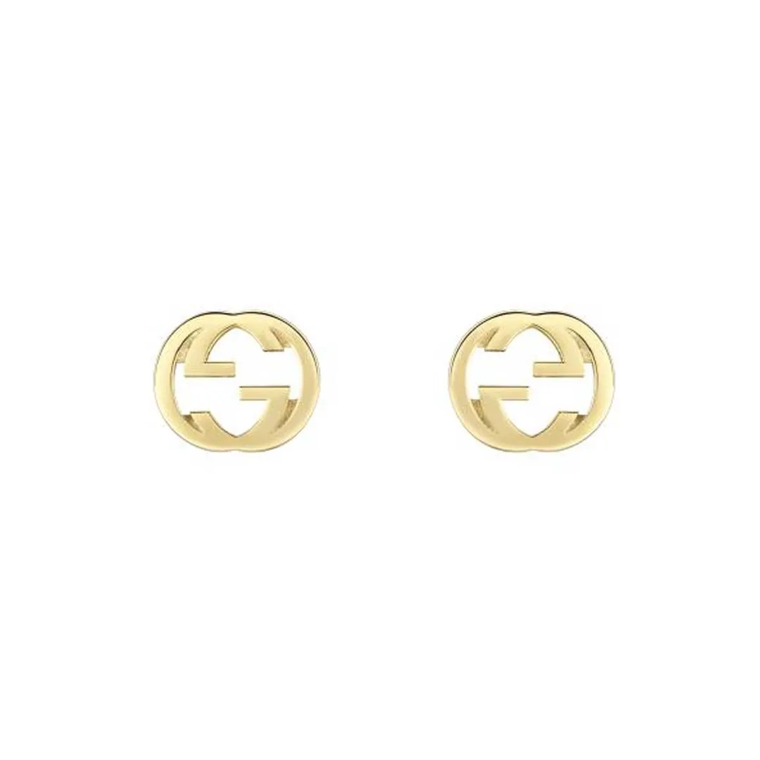 Gucci Interlocking 18ct Yellow Gold Stud Earrings