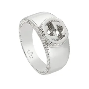 Gucci Interlocking Motif Sterling Silver Ring D