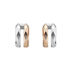 Gucci Link to Love 18ct Rose and White Gold Double Hoop Earrings