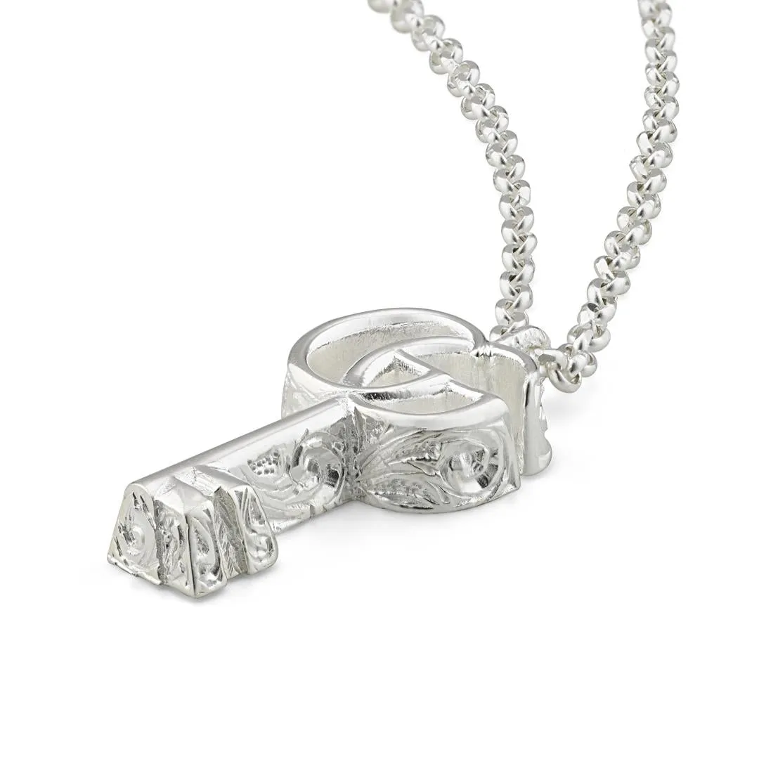 Gucci Marmont Sterling Silver Key Charm Necklace