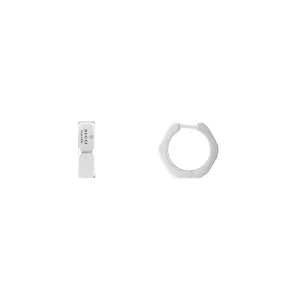 Gucci Trademark Sterling Silver Hoop Earrings