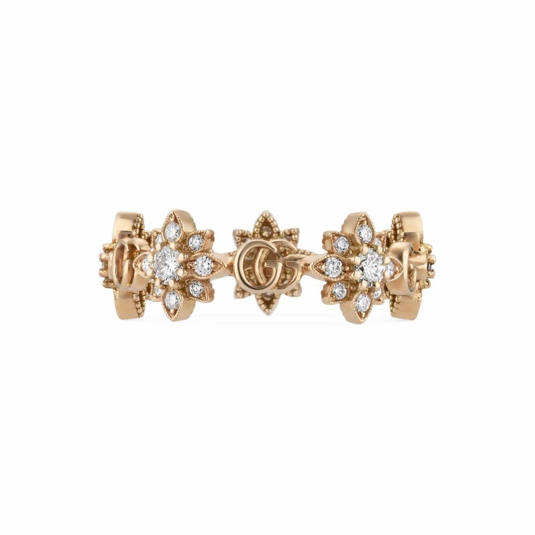 Gucci Flora 18ct Rose Gold Diamond Ring D