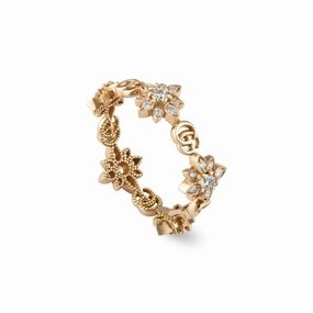 Gucci Flora 18ct Rose Gold Diamond Ring D