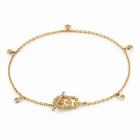 Gucci GG Running 18ct Yellow Gold Diamond Bracelet D