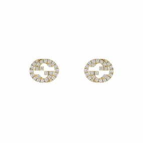 Gucci Interlocking 18ct Yellow Gold 0.38ct Diamond Stud Earrings