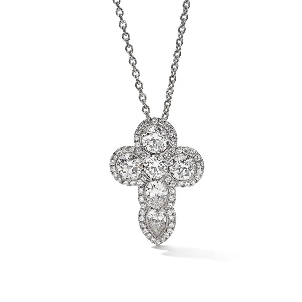 Hans D. Kreiger 18ct White Gold Diamond Cross Pendant