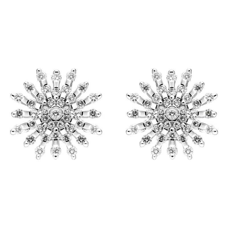 Hans D. Krieger 18ct White Gold 0.52ct Diamond Starburst Earrings