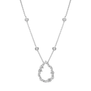 Hans D. Krieger 18ct White Gold 1.24ct Diamond Open Pear Necklace