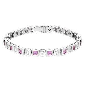 Hans D. Krieger 18ct White Gold 4.70ct Pink Sapphire Diamond Tennis Bracelet D