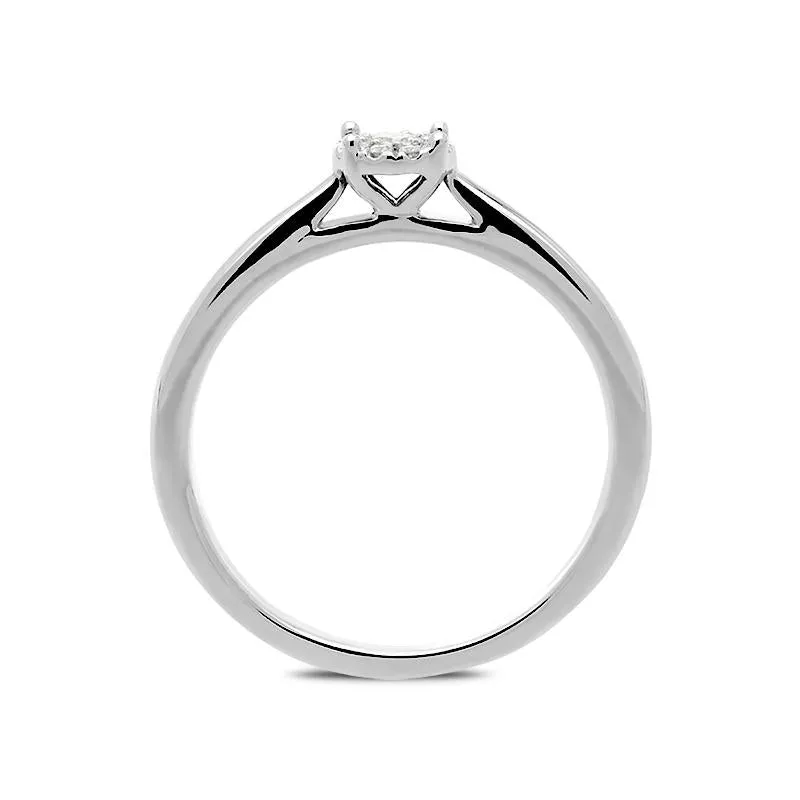 Hans D Krieger 18ct White Gold Diamond Cluster Ring