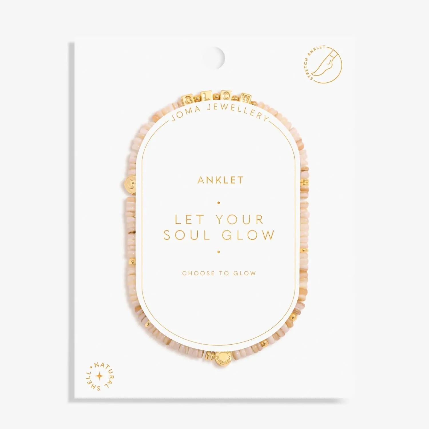 Happy Little Moments Let Your Soul Glow Gold Plated Anklet 8240