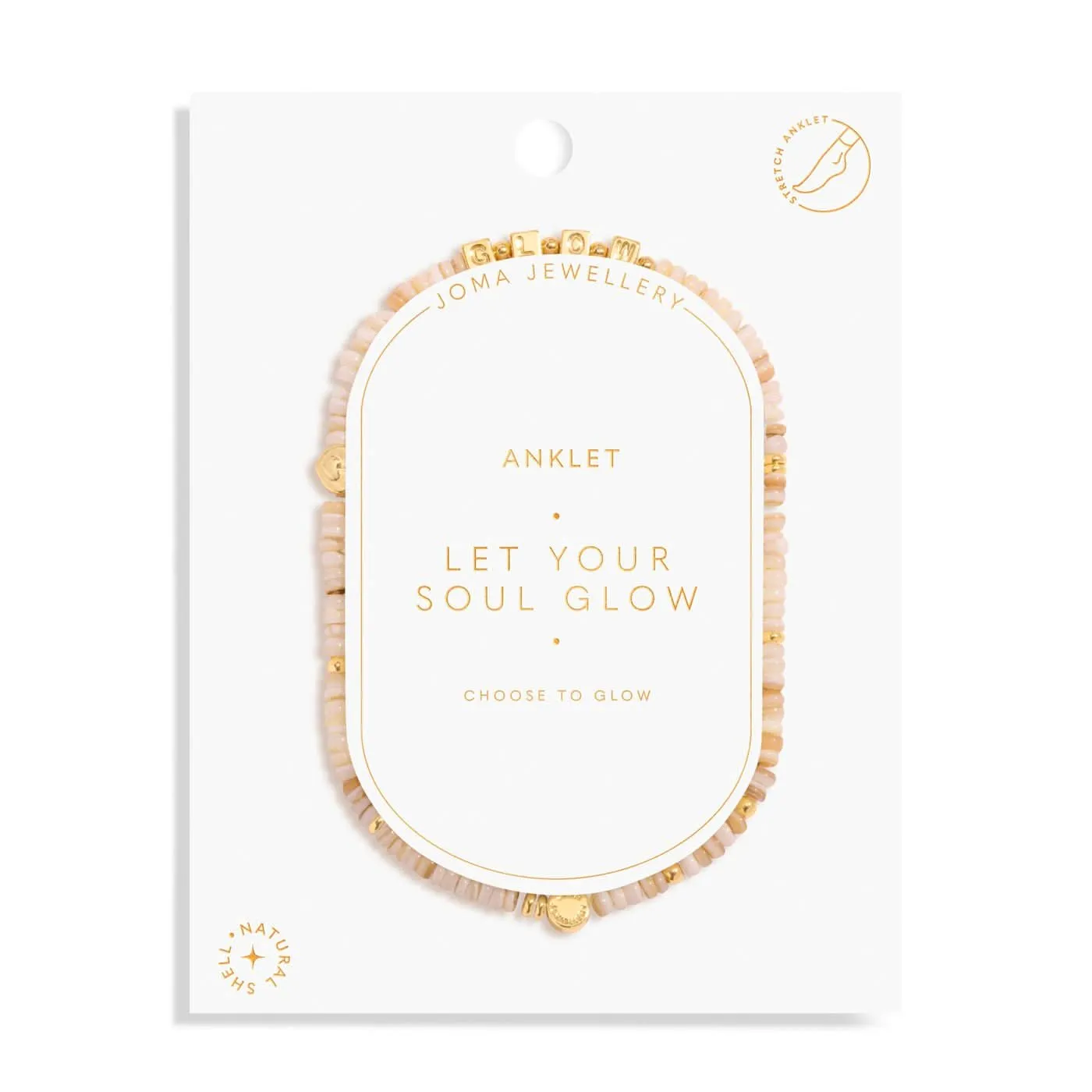 Happy Little Moments Let Your Soul Glow Gold Plated Anklet 8240
