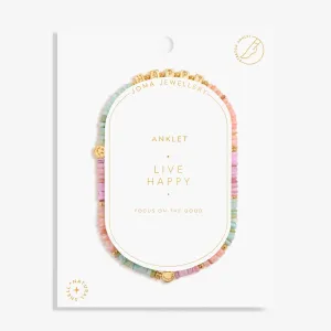 Happy Little Moments Live Happy Gold Plated Anklet 8236