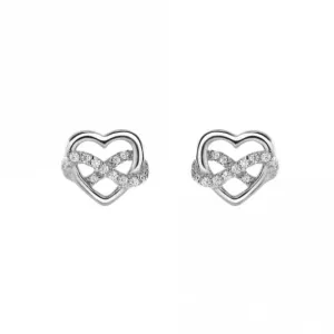 Heart Infinity Zirconia Stud Earrings 3318CZ