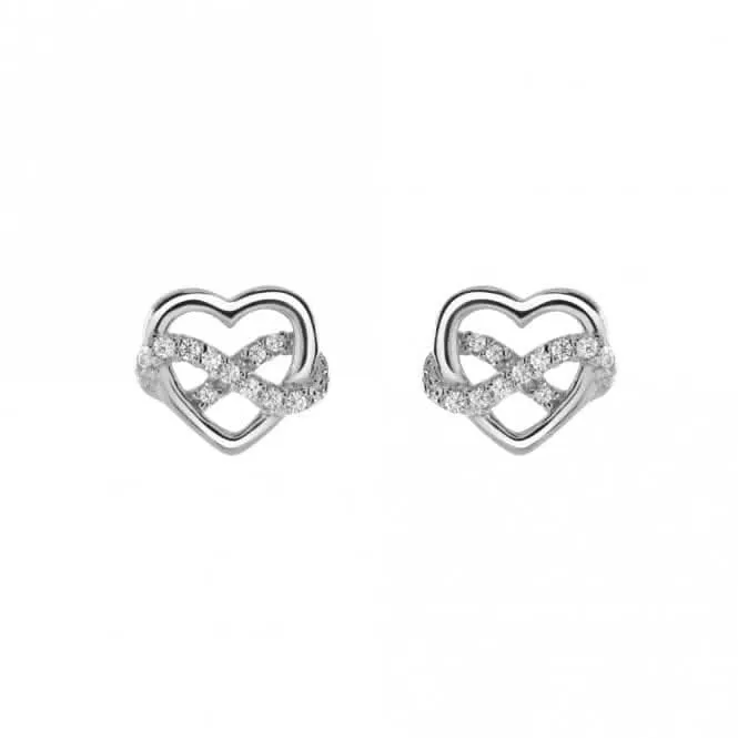 Heart Infinity Zirconia Stud Earrings 3318CZ