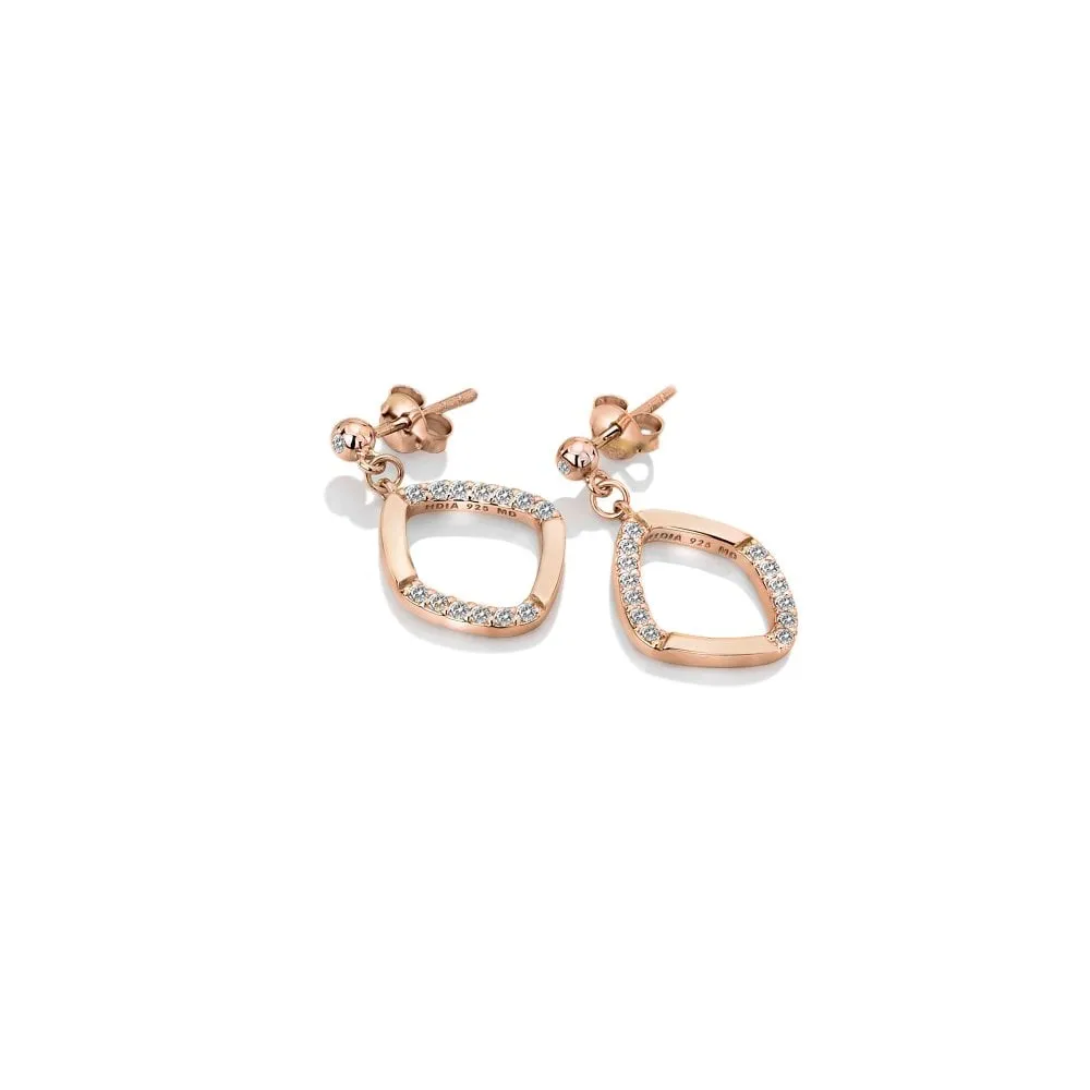 Hot Diamonds Behold Rose Gold Plated Sterling Silver White Topaz Earrings