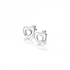 Hot Diamonds Diamond Amulet Sterling Silver Heart Earrings
