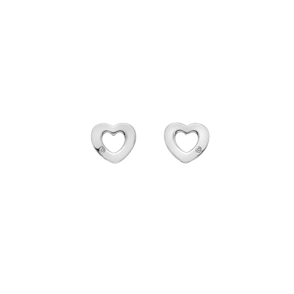 Hot Diamonds Diamond Amulet Sterling Silver Heart Earrings