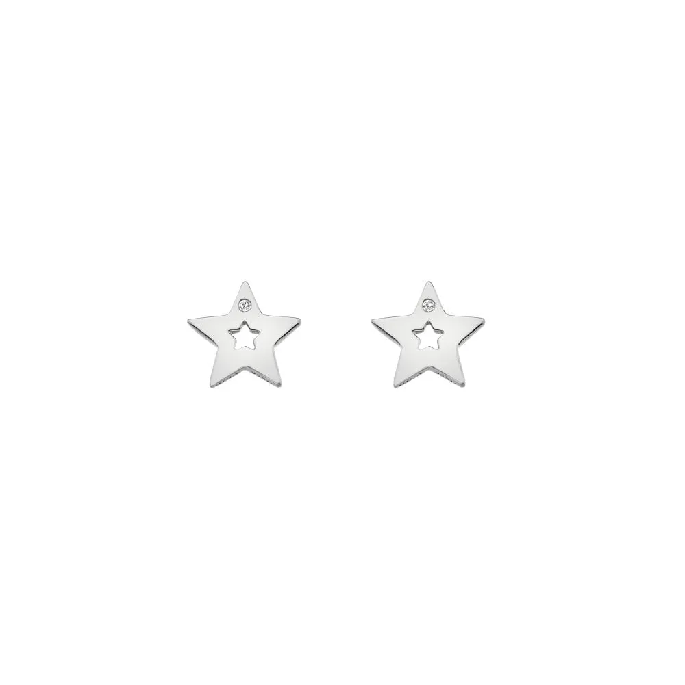 Hot Diamonds Diamond Amulet Sterling Silver Star Earrings