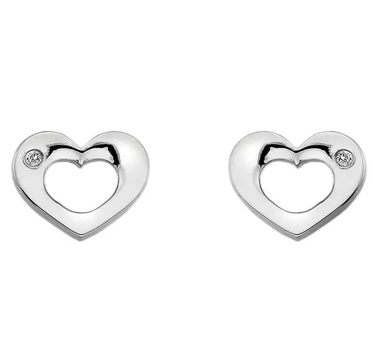 Hot Diamonds Emerge Sterling Silver Open Heart Earrings
