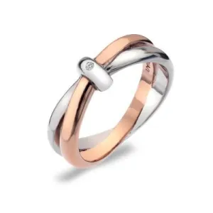 Hot Diamonds Eternity Sterling Silver Rose Gold Plated Ring D