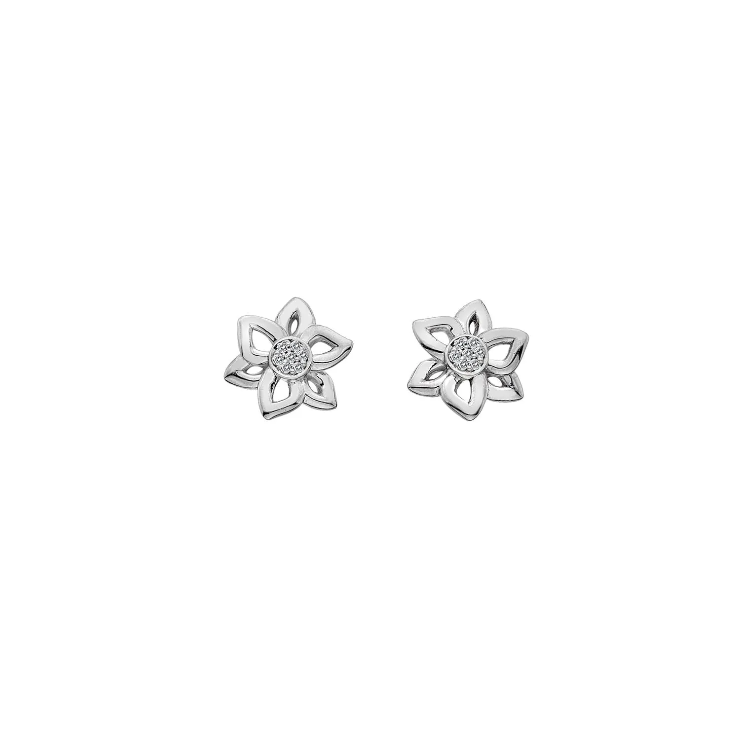 Hot Diamonds Floret 9ct White Gold Earrings
