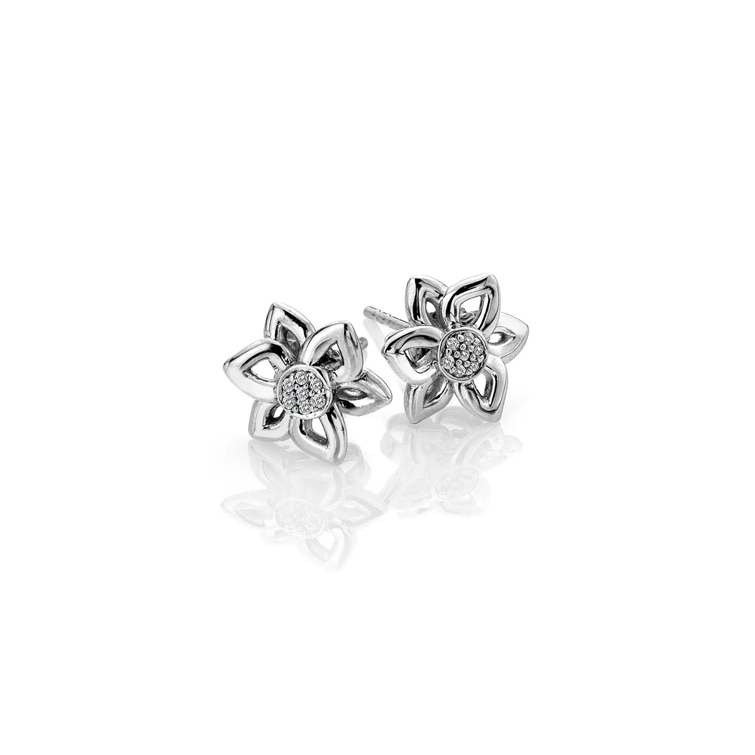 Hot Diamonds Floret 9ct White Gold Earrings