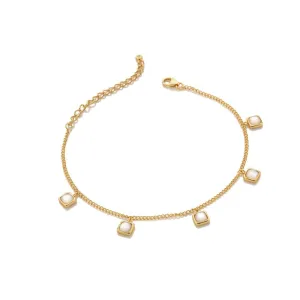 Hot Diamonds Gold Plated Sterling Silver Mother Of Pearl Square Bracelet