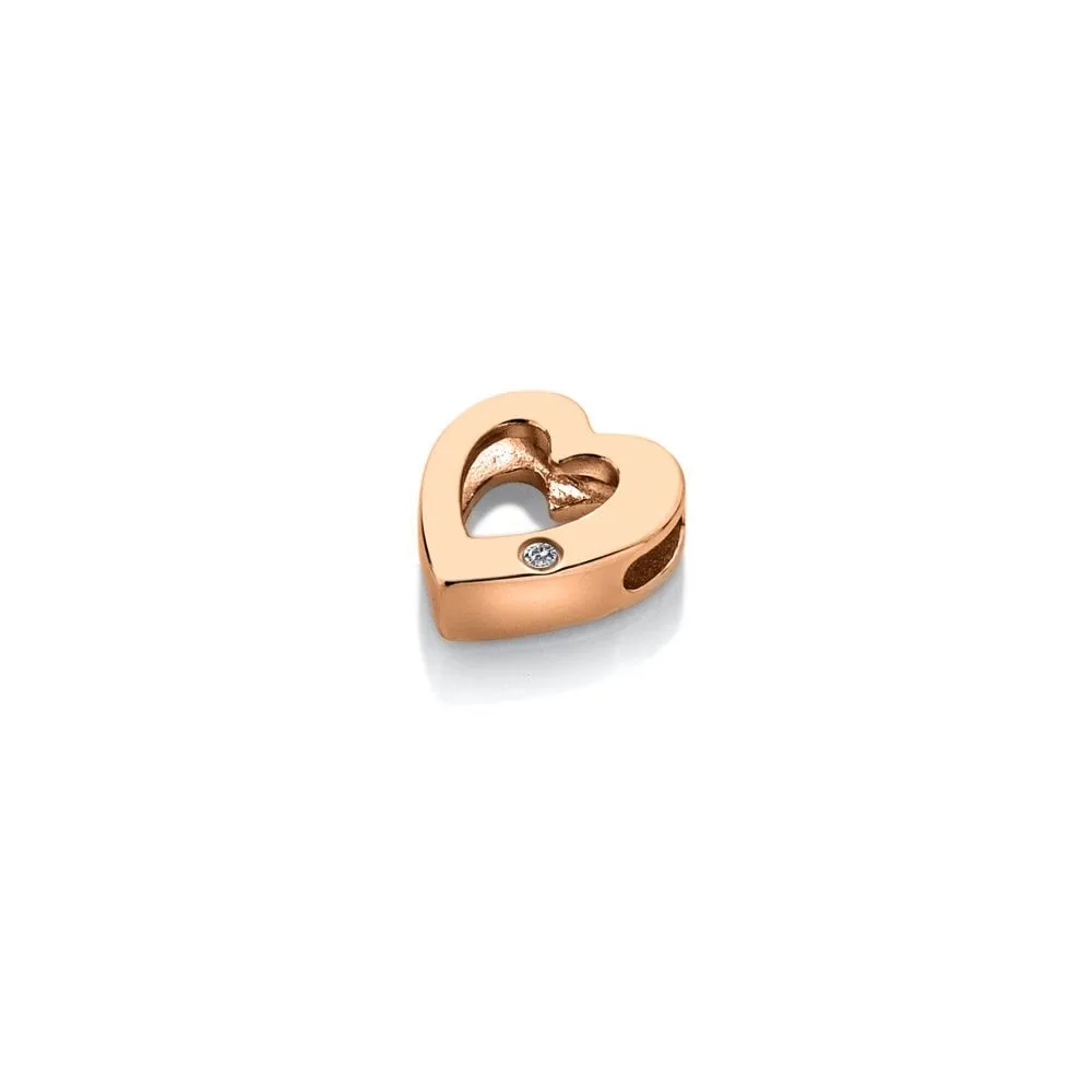 Hot Diamonds Icon Storyteller Rose Gold Plate Open Heart Pendant Charm