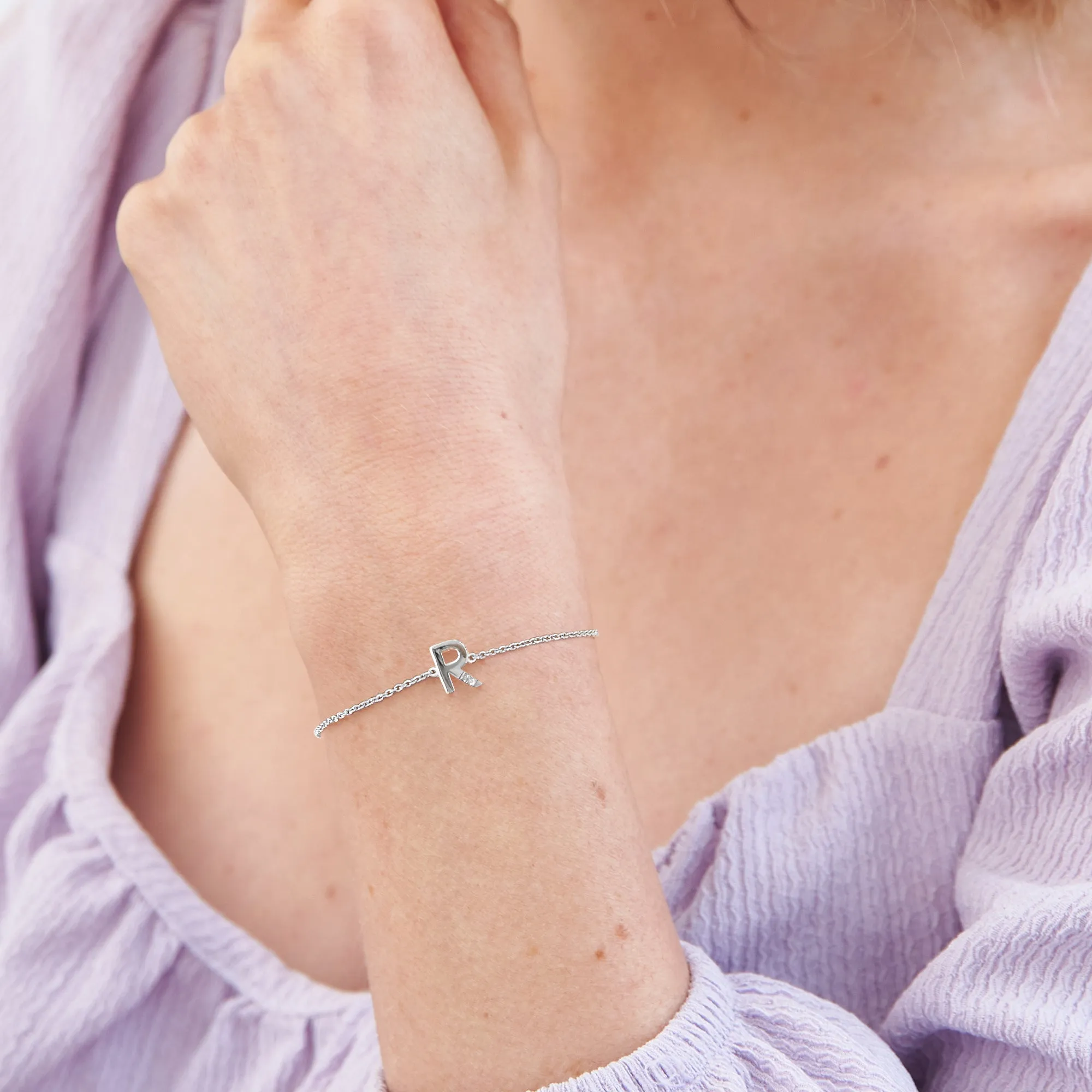Hot Diamonds Love Letters Sterling Silver R Bracelet