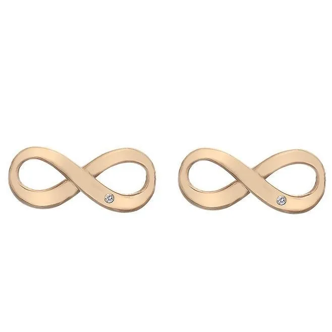 Hot Diamonds Love Sterling Silver Rose Gold Diamond Infinity Earrings
