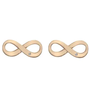 Hot Diamonds Love Sterling Silver Rose Gold Diamond Infinity Earrings