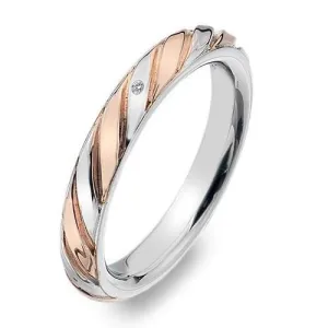 Hot Diamonds Luxury Sterling Silver Rose Gold Diamond Breeze Ring